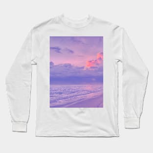 Purple Beach And Ocean Long Sleeve T-Shirt